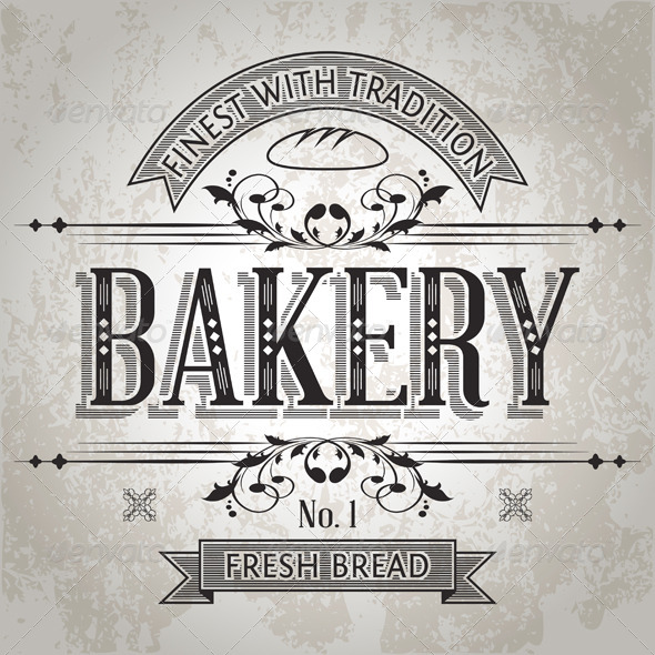 Vintage Label for Bakery on Grunge Background